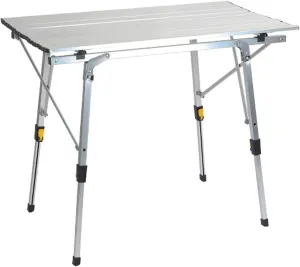 Camping Tables, Folding Table with Height Adjustable Legs, Aluminum Roll Up Table for Outdoor, Collapsible & Compact Garden Table with Carry Bag, Portable Table for Camp Garden Work Beach (