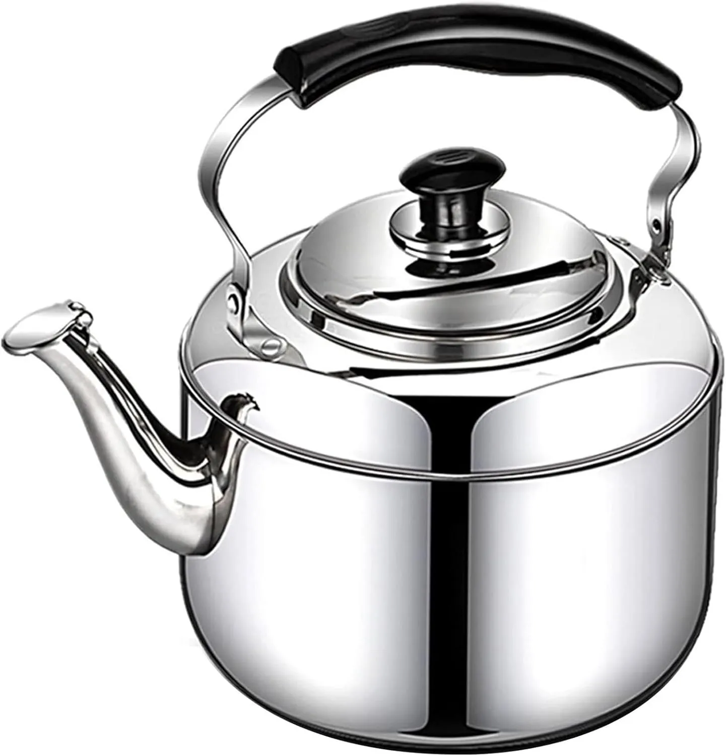 Camping Teapot, Tea Kettle Stovetop, Tea Pot for Stove Top, 304 Stainless Steel Whistling Teapot with Ergonomic Handle, Suitable to Boiling Water & Tea on Induction Stove, Gas Stove Top(4L)