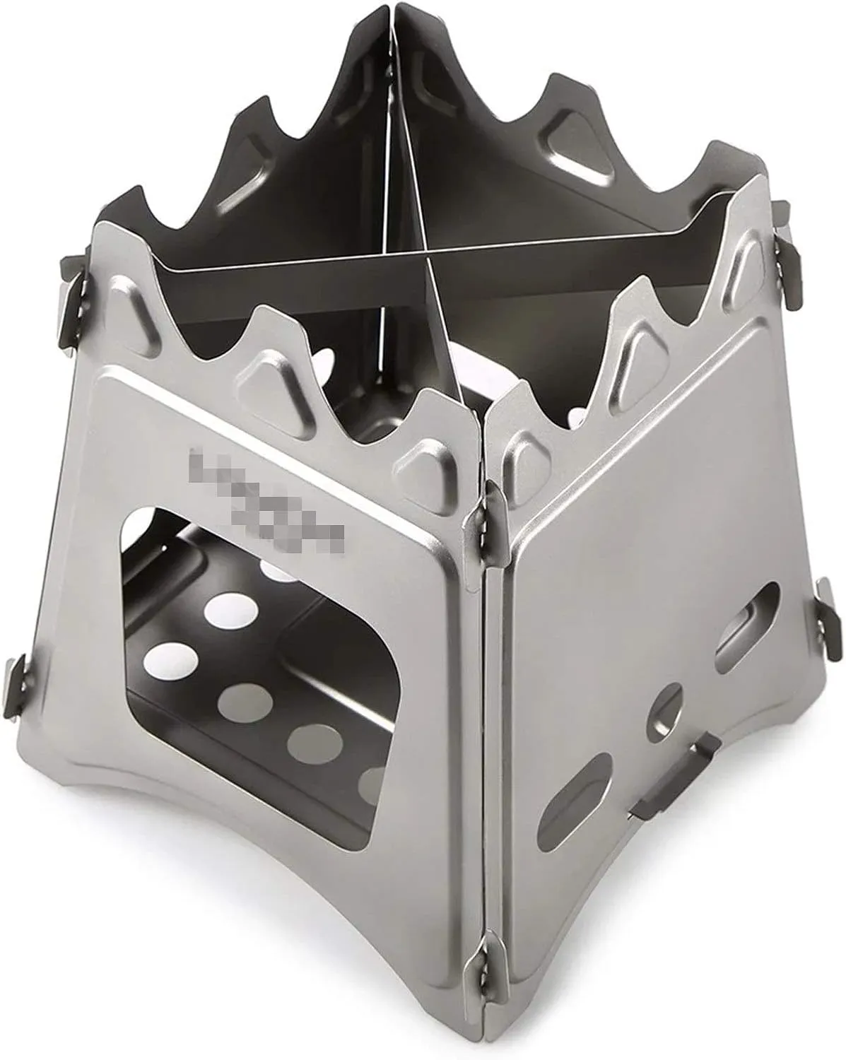 Camping Wood Stove Camping Wood Stove Folding Titanium Wood Burning Stove Lightweight Pocket Stove for Camping Cooking (Color : Silver Size : One Size) (Silver One Size)
