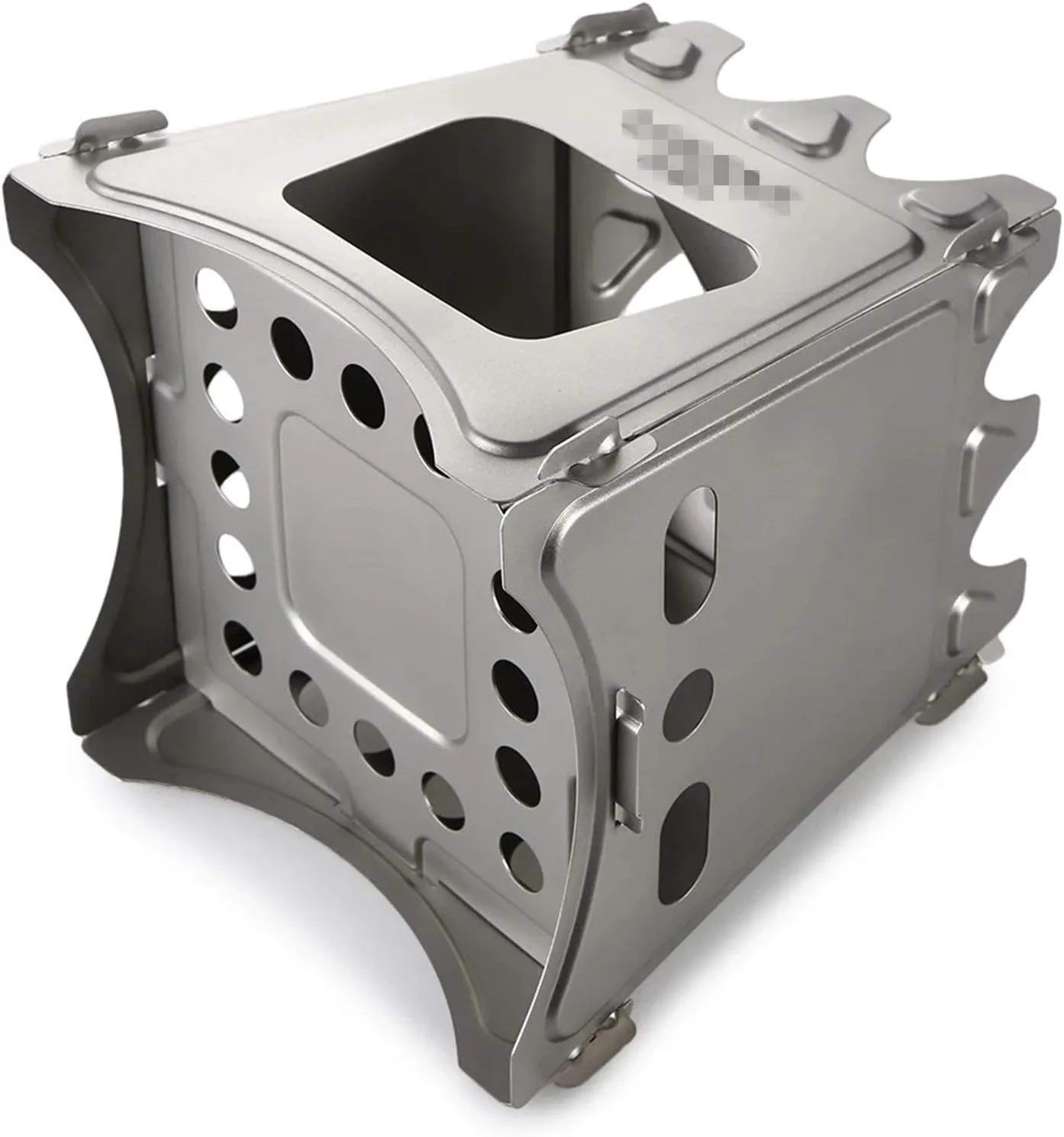 Camping Wood Stove Camping Wood Stove Folding Titanium Wood Burning Stove Lightweight Pocket Stove for Camping Cooking (Color : Silver Size : One Size) (Silver One Size)