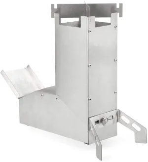 Camping Wood Stove Outdoor Wood Burning Stove with Blow Fire Pipe Stainless Steel Folding BBQ Grill Convenient Storage