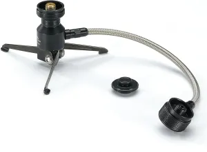CAMPINGMOON Remote Camping Stove Hose Adapter 2 Outlets Stand Type EN417 Lindal Valve Standard Canister Black BKZ23-OD