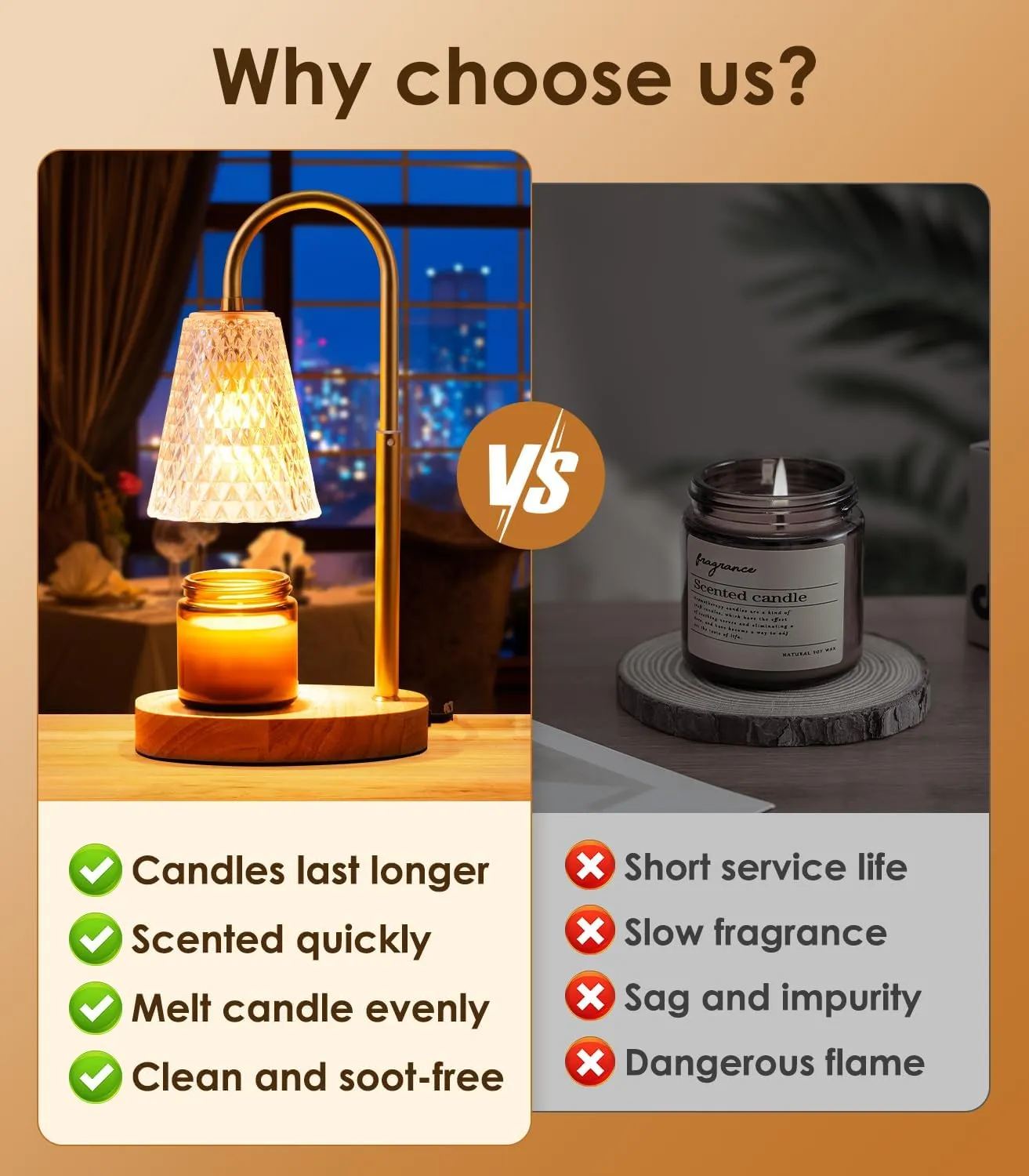 Candle Warmer Lamp with Timer: Adjustable Height Dimmable Warmer Candle Lamps Wax Melt Warmer Candle Warmer Lamp for Home Decor House Warming Gifts New Home