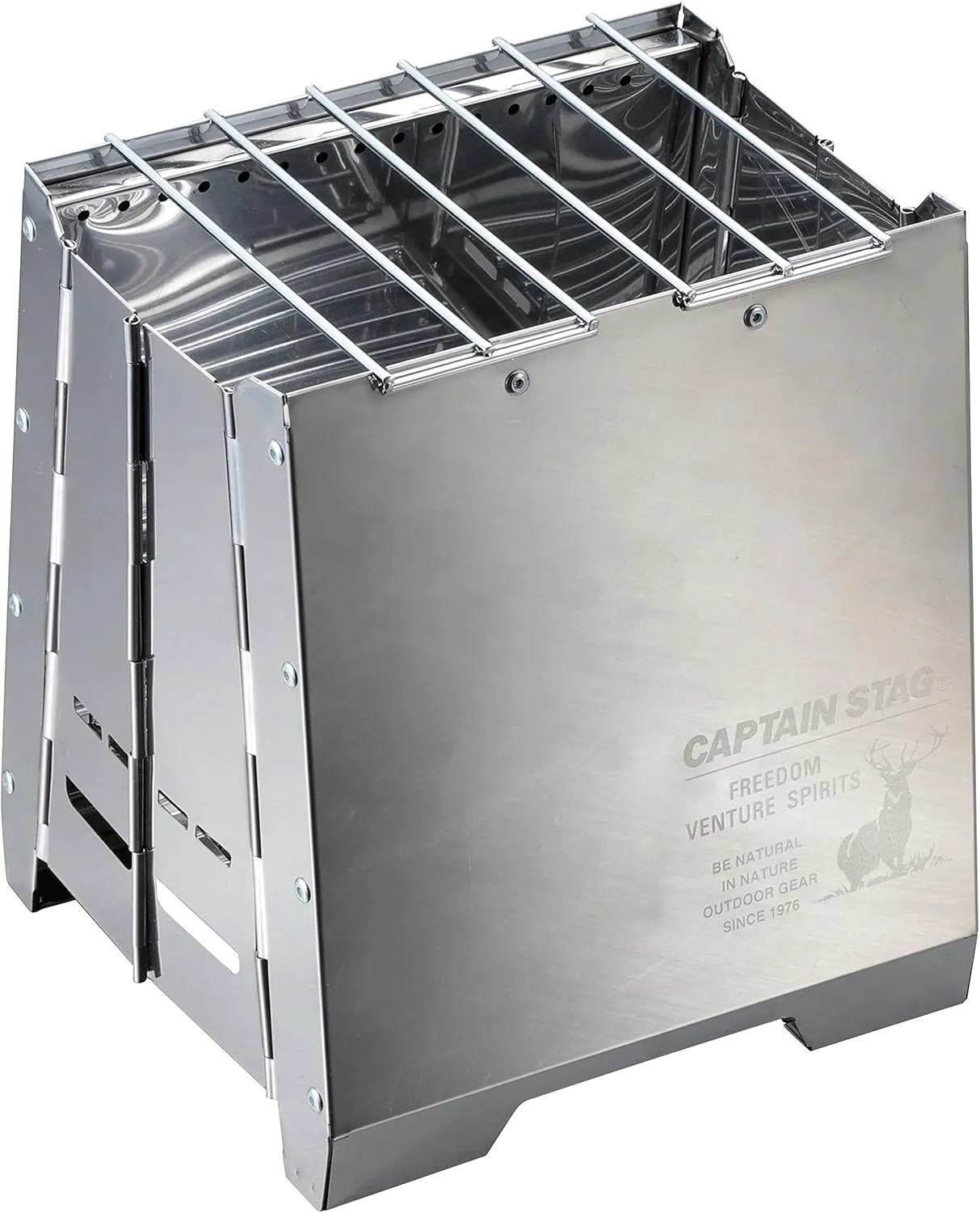 CAPTAIN STAG UG-82 Camping Stove, Wood Stove, Bonfire Stand, Secondary Burning, Fire Boost, Stove, Stainless Steel, Storage Bag Included