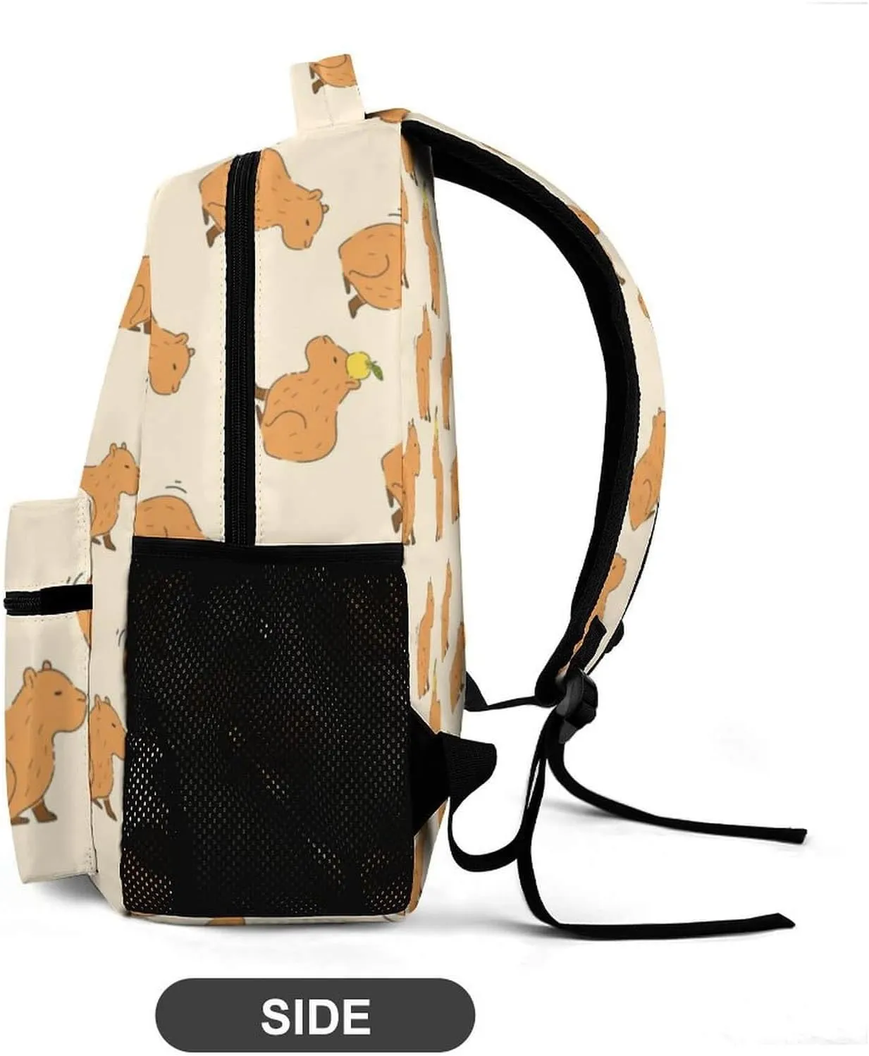 Capybara Backpack for Kids Girls Boys School, 16 Inches Cute Capybara Theme Bookbag, Adjustable, Lightweight, Large Capacity, Colorful Capybara Backpack for School