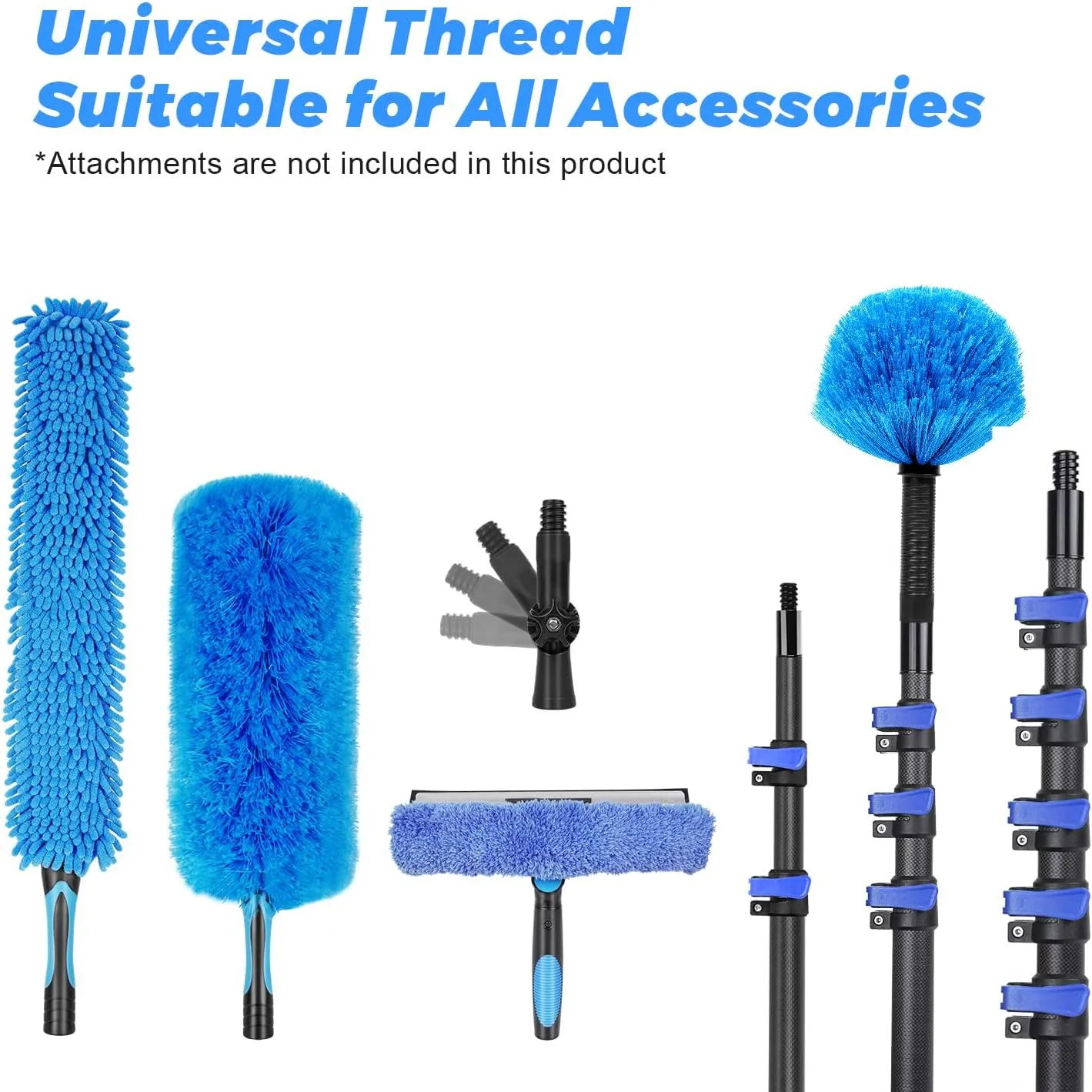 Carbon Fiber Extension Pole 4.7-24FT Telescoping Paint Roller Extendable Pole Lightweight Sturdy Extension Poles with Universal Threaded Head Multi-Use Pole