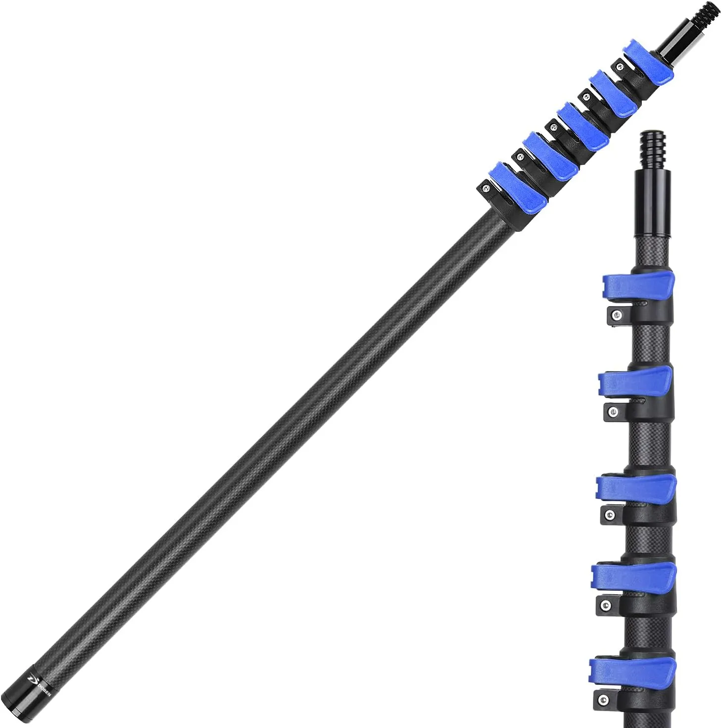 Carbon Fiber Extension Pole 4.7-24FT Telescoping Paint Roller Extendable Pole Lightweight Sturdy Extension Poles with Universal Threaded Head Multi-Use Pole