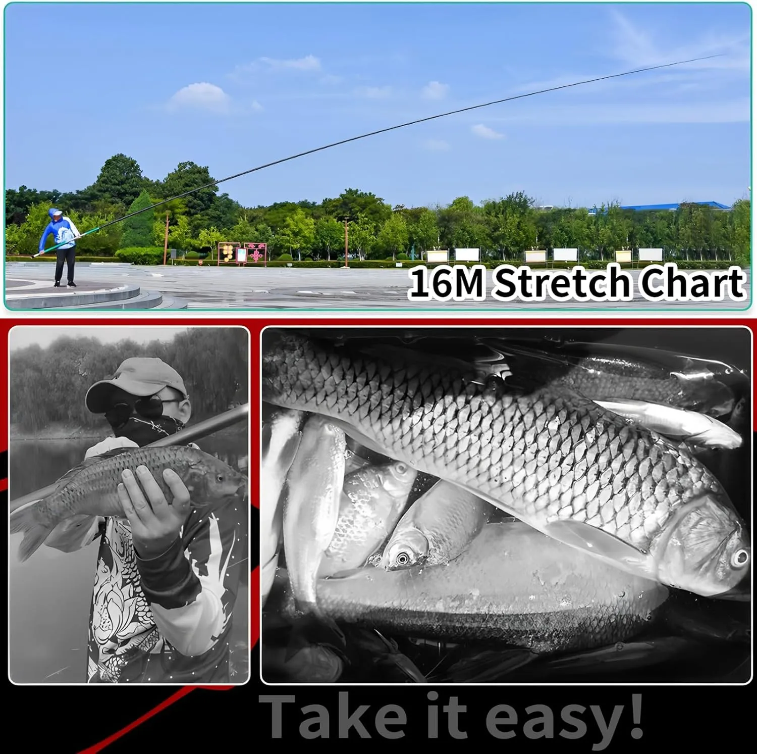 Carbon Fiber Telescopic Fishing Rod Portable Fishing Pole Ultra-Light and Ultra-Hard 19 Tuned Casting Rod for Reservoirs, Lakes and Many Other Waters (8-16M