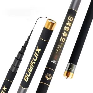 Carbon Fiber Telescopic Fishing Rod Super Hard Ultralight Tone Fishing Pole Travel Rods 8m 9m 10m 11m 12m 13m 14m 15m Long Distance Big Fish Fishing Gear