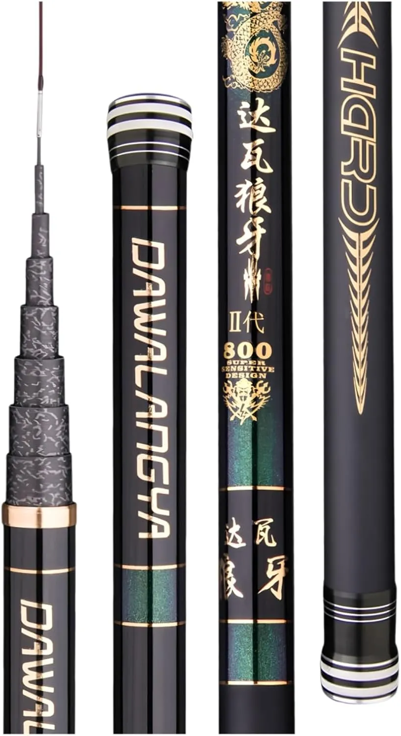 Carbon Fiber Telescopic Rod Ultra-Hard and Ultralight Fishing Rod Fishing Poles for Reservoirs Ponds 8-15m