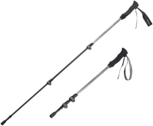 Carbon Fiber Trekking Poles - Adjustable Lightweight Hiking Sticks with Anti-Shock,Retractable Hiking Stick self Defense Quick Lock & Tungsten Tips for Men Women （One）