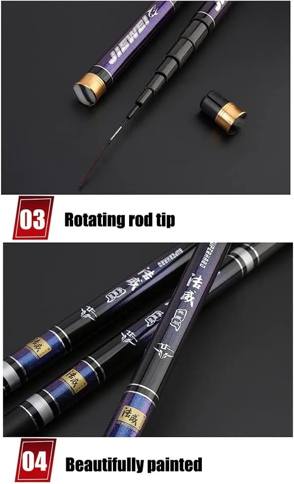 Carbon Fishing Rod Telescopic Hand Pole Super Hard Ultralight 3.6m 4.5m 5.4m 6.3m Rivers Lakes Reservoirs Streams