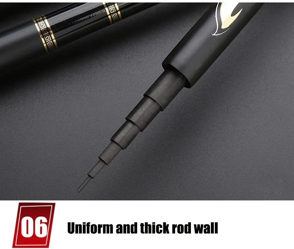 Carbon Fishing Rod Telescopic Super Hard Ultralight Hand Pole 28 Tone Long Range 3.6m 3.9m 4.5m 5.4m 6.3m 7.2m 8m 9m 10m Rivers Lakes Reservoirs Streams