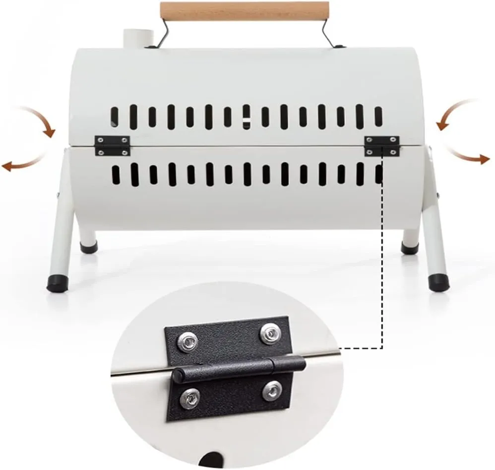 Carrying Handle Portable Wood Burning Charcoal Grill, Camping Grills for Outdoor Cooking Hiking Picnics, Household Indoor Smokeless Heating Carbon Surround Stove