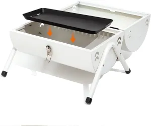 Carrying Handle Portable Wood Burning Charcoal Grill, Camping Grills for Outdoor Cooking Hiking Picnics, Household Indoor Smokeless Heating Carbon Surround Stove