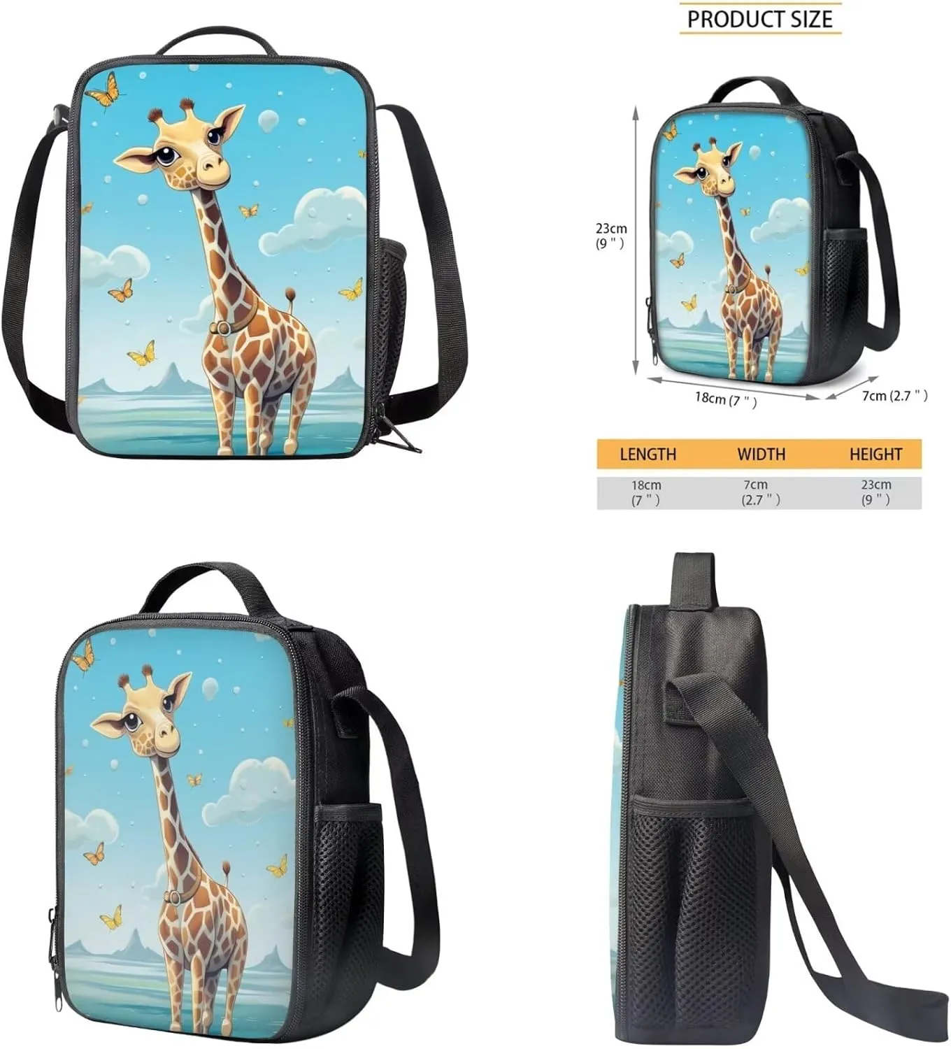 Cartoon Deer Backpack for Kids Girls 6-9 Cute Backpack with Lunch Box 3PCS Sturdy Bookbag with Large Front Pocket 15 inch Cute School Bag Set for Boys Birthday Gifts for Kids