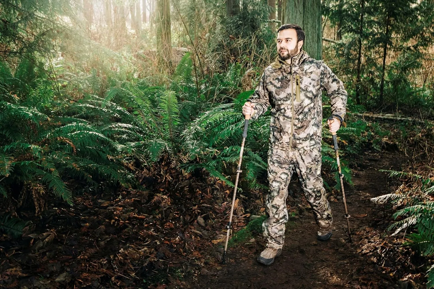 Cascade Mountain Tech Trekking Poles - Carbon Fiber Walking or Hiking Sticks with Quick Adjustable Locks