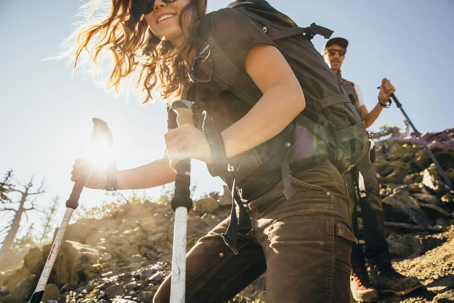 Cascade Mountain Tech Trekking Poles - Carbon Fiber Walking or Hiking Sticks with Quick Adjustable Locks