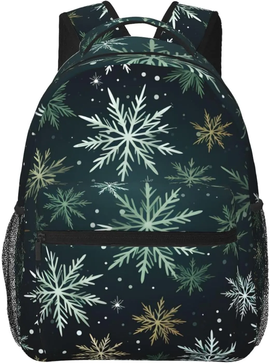 Christmas Snowflake Patterns Travel Laptop Backpacks Lightweight Travel Hiking Camping Multipurpose Daypack Casual College Backapck for Men Women Adult