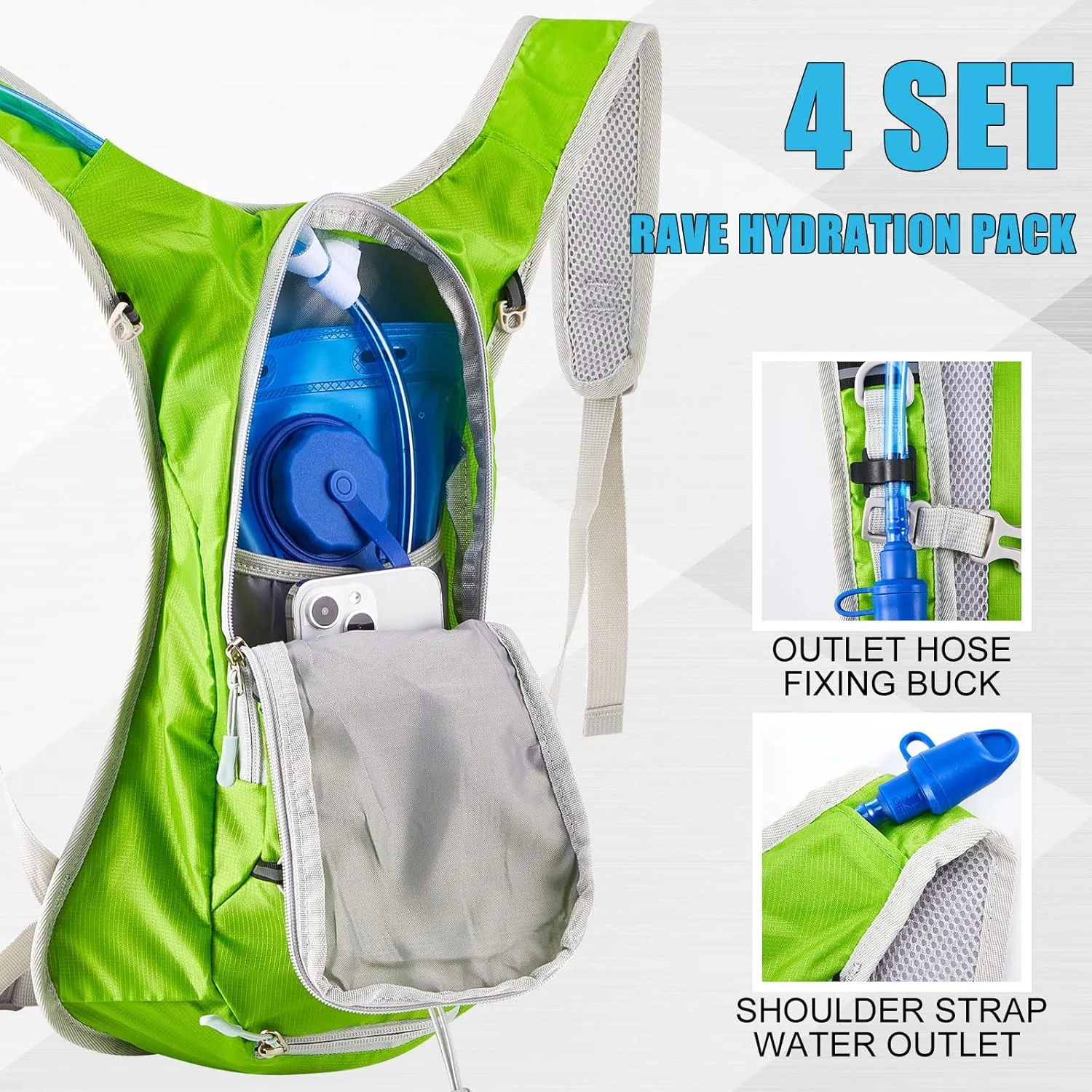 Chunful Hydration Backpack with 2L Water Bladder, Lightweight Hydration Pack Hiking Cycling Biking Climbing Water Backpack for Men Women