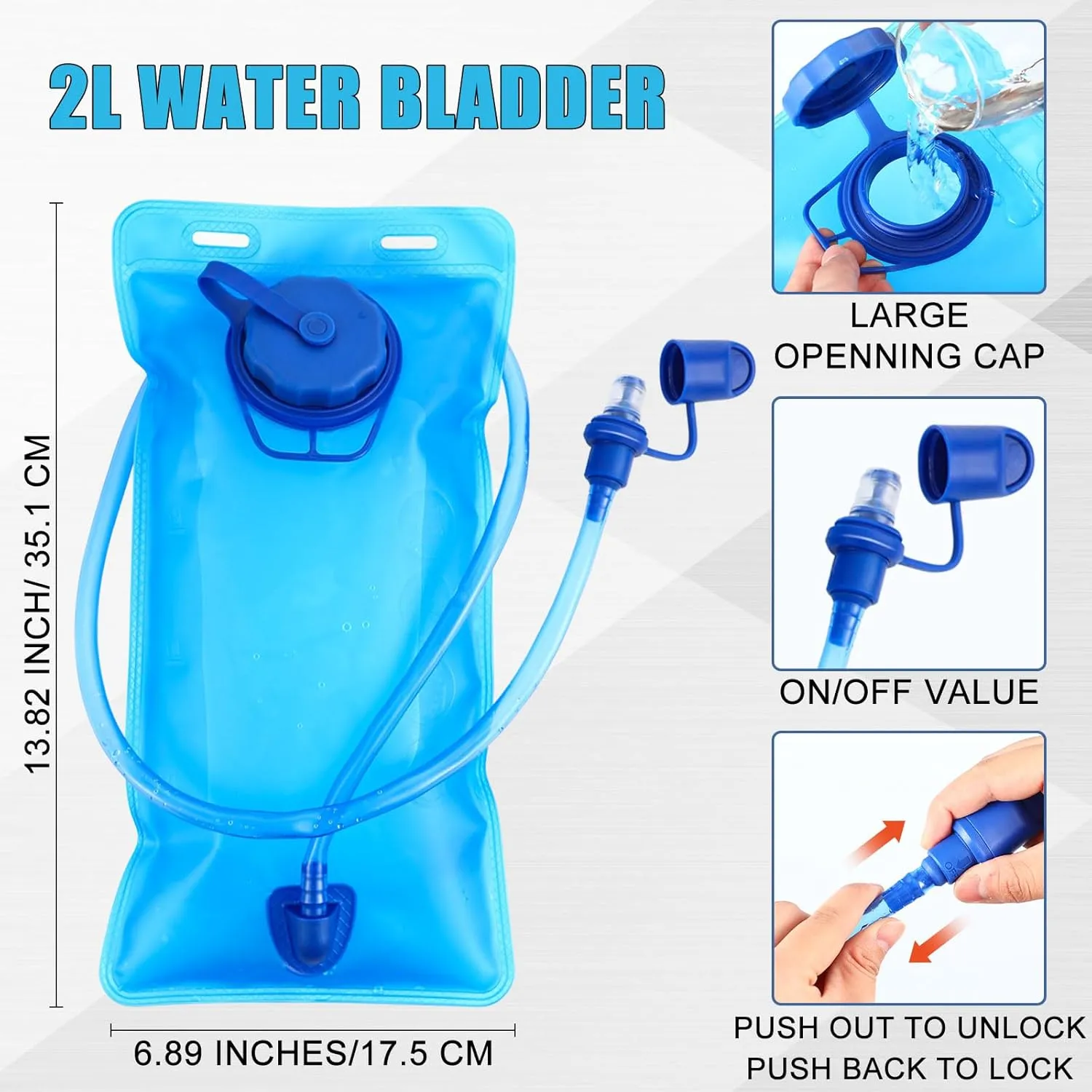 Chunful Hydration Backpack with 2L Water Bladder, Lightweight Hydration Pack Hiking Cycling Biking Climbing Water Backpack for Men Women