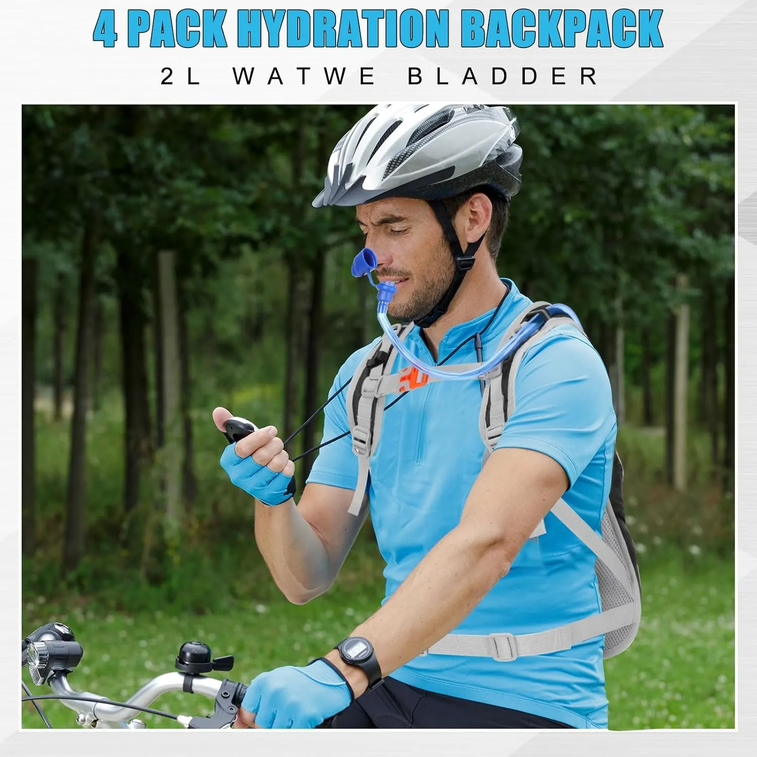Chunful Hydration Backpack with 2L Water Bladder, Lightweight Hydration Pack Hiking Cycling Biking Climbing Water Backpack for Men Women