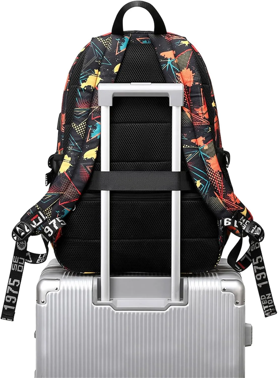 Classic Casual Backpack-Waterproof Sturdy Book Bag Wear Resistant Knapsack with USB Charging Port