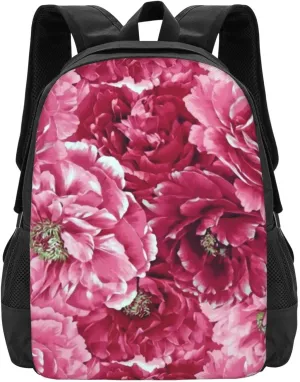 Classic Pink Peonies Clusters Floral Lightweight Packable Backpack Travel Casual Hiking Daypack Foldable Backpack For Men Women