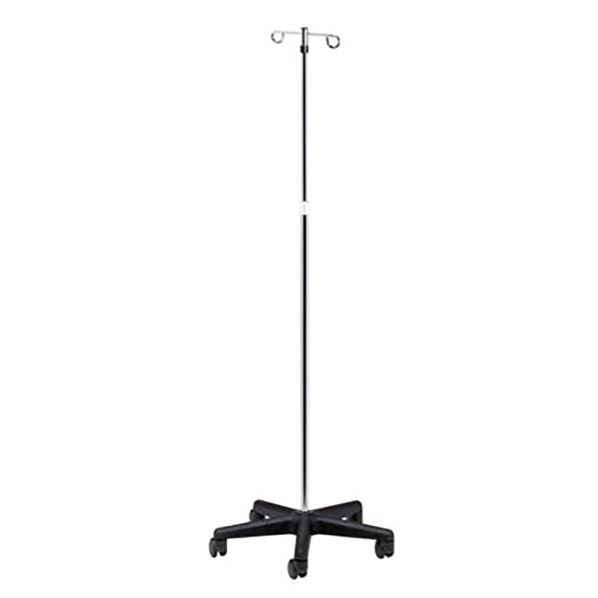 Clinton IV-47 , Economy 2-Hook Iv Pole, Nylon Base, 5-Leg