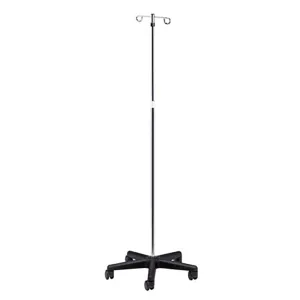Clinton IV-47 , Economy 2-Hook Iv Pole, Nylon Base, 5-Leg