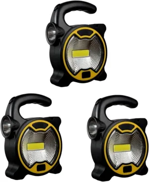 CLISPEED 3pcs Handheld Cob Led Spotlight Lantern Portable Outdoor for Camping Emergency Situations and Home Use Lightweight Design Yellow No Battery Included