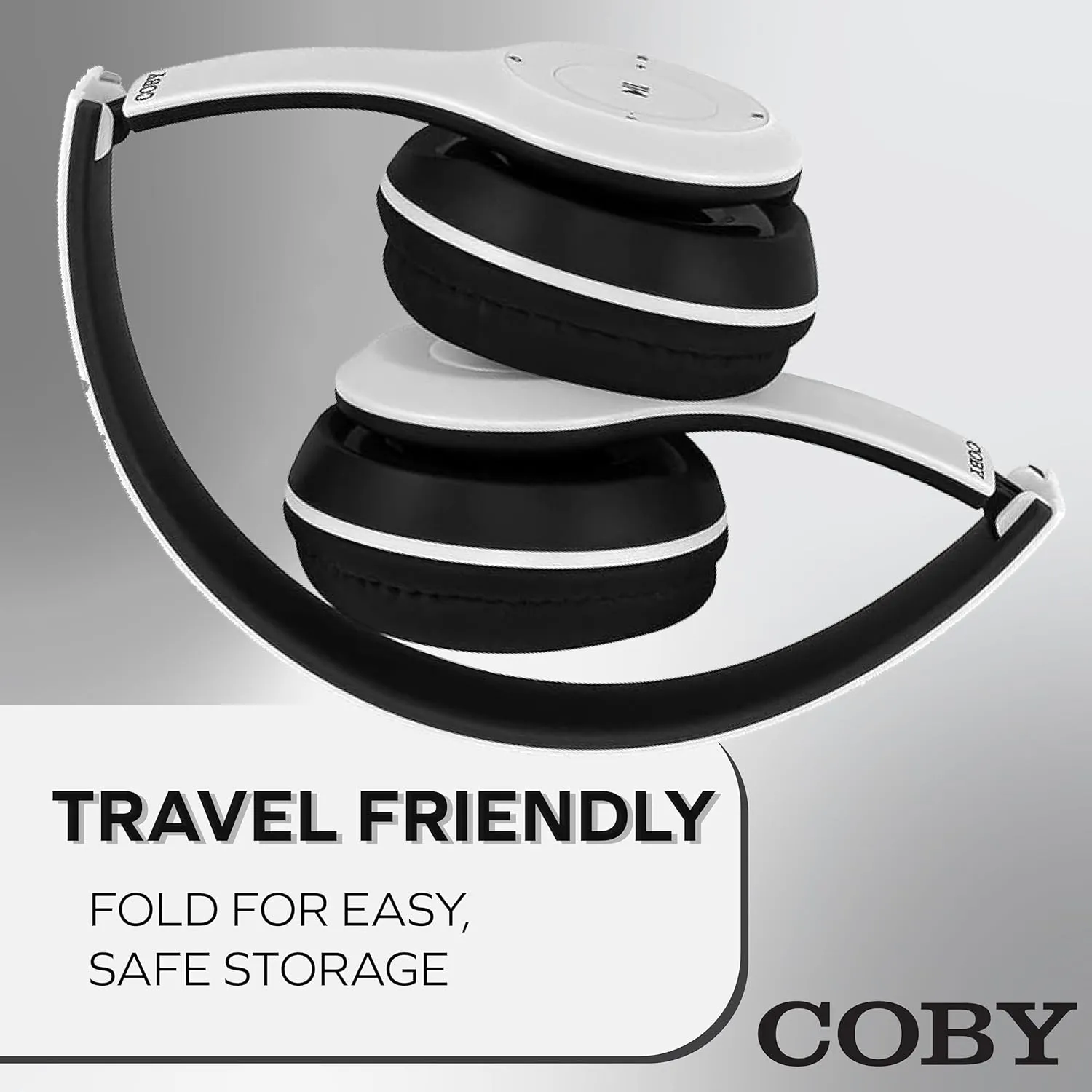 Coby Wireless & Wired Headphones – Bluetooth Over-Ear Headset with Mic, Foldable, HiFi Stereo, Deep Bass, AUX, 5H Playtime, Hands-Free Calling, Rechargeable, Lightweight for Travel, PC, Phone, Tablet