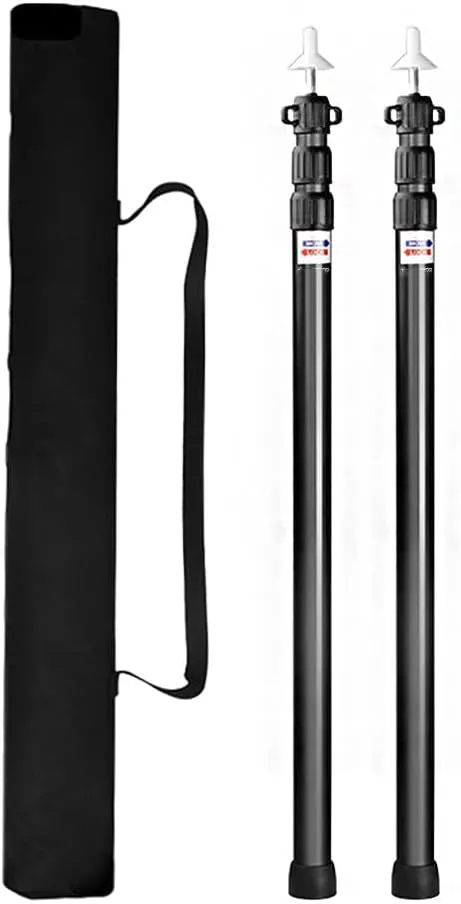 Cocoarm 2pcs Tent Poles Telescoping Tarp Poles 6061 Aluminum Camping Tarp Pole 35.43-90.55inch Adjustable Poles for Tents Tarps Awnings Shelters and More, Anti Slip Rubber Pads (#1)