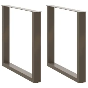 Coffee Table Legs U-Shaped 2 pcs Natural Steel 80x(72-73) cm Steel