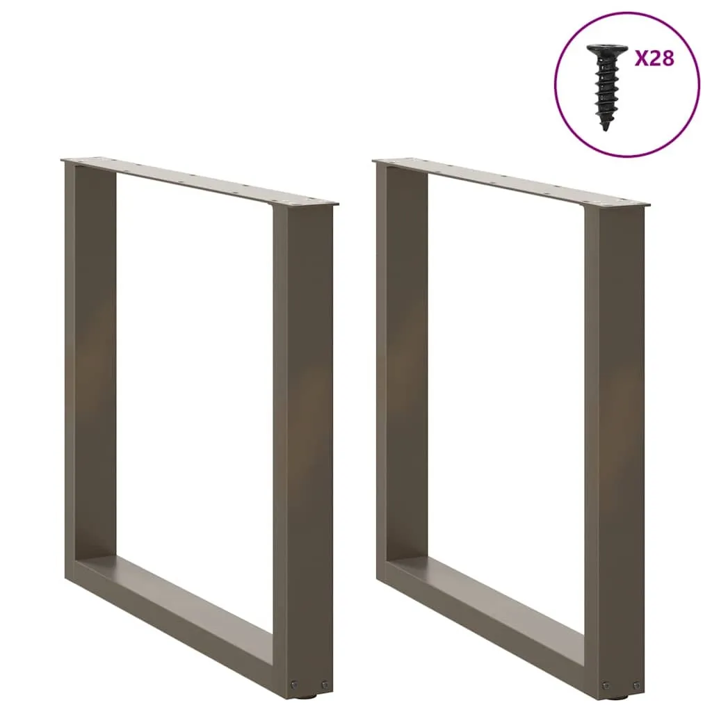 Coffee Table Legs U-Shaped 2 pcs Natural Steel 80x(72-73) cm Steel