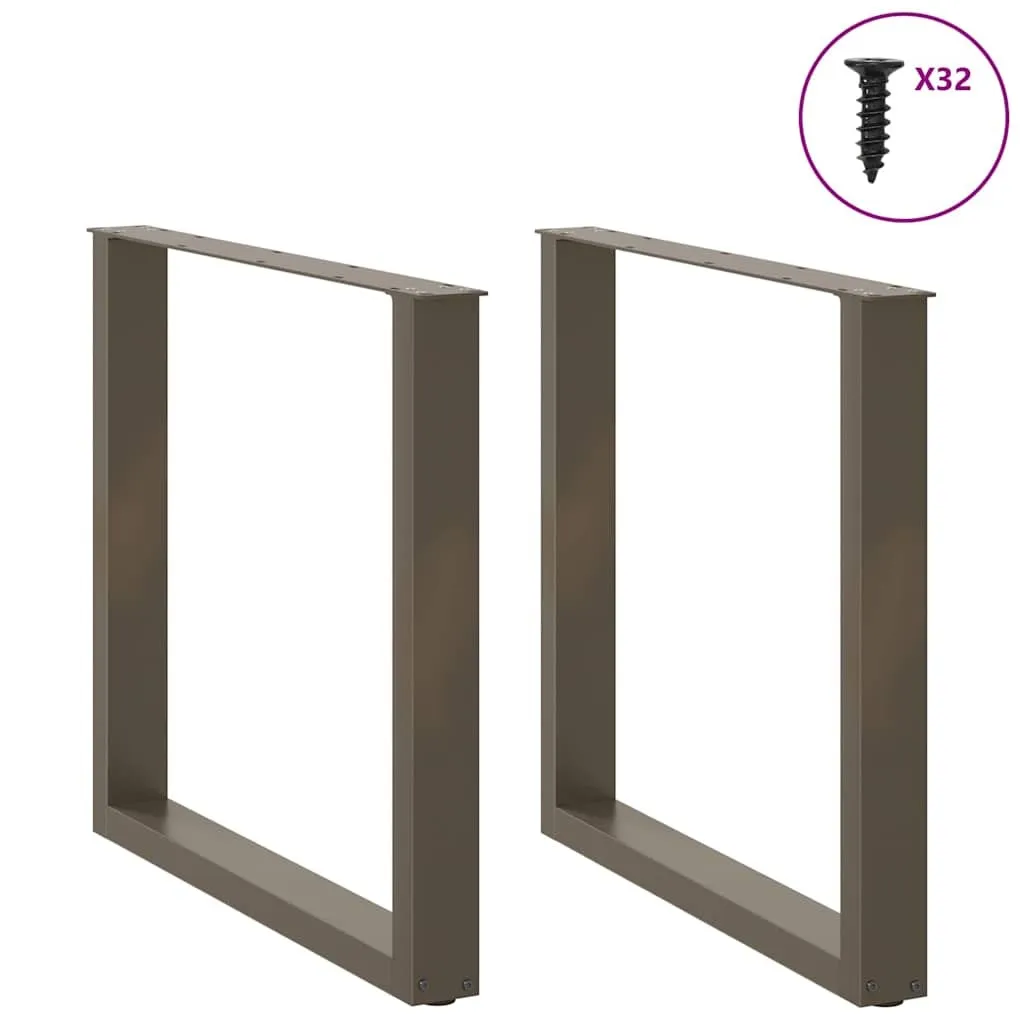 Coffee Table Legs U-Shaped 2 pcs Natural Steel 90x(72-73) cm Steel