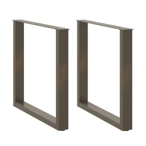 Coffee Table Legs U-Shaped 2 pcs Natural Steel 90x(72-73) cm Steel