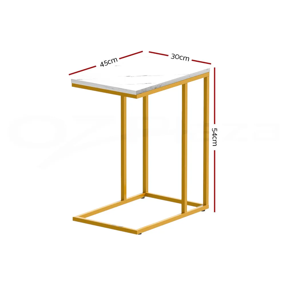 Coffee Table Side Table Marble Effect Emma