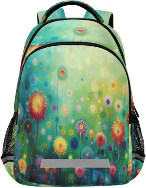 Colorful Flowers Painting Design Waterproof Backpack - Casual Outdoor Sports Daypack with Ergonomic Shoulder Straps#395
