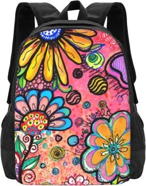 Colorful Psychedelic Flower Lightweight Packable Backpack Travel Casual Hiking Daypack Foldable Backpack For Men Women
