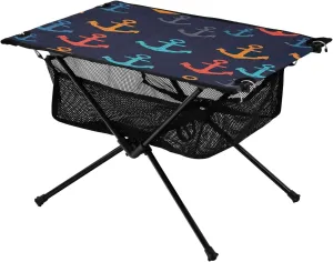 Colourful Graffiti Anchors Portable Camping Table,Outdoor Folding Table,Beach Table,Suitable for Camping,Hiking,Picnic