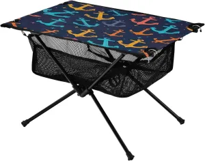 Colourful Graffiti Anchors Portable Camping Table,Outdoor Folding Table,Beach Table,Suitable for Camping,Hiking,Picnic
