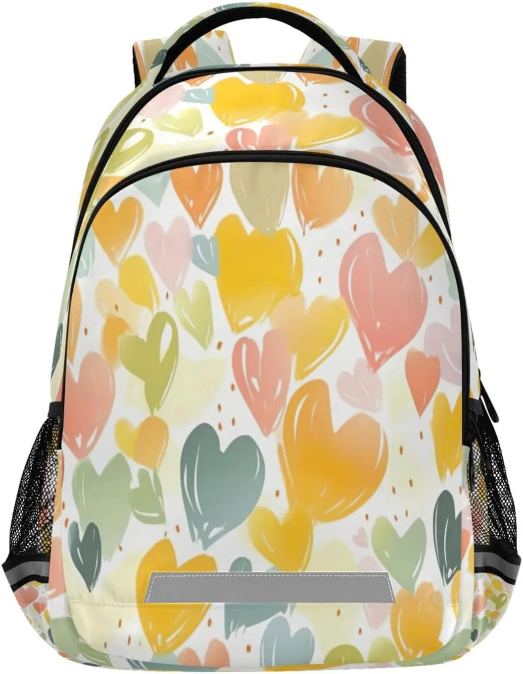 Colourful Heart Design Waterproof Backpack - Casual Outdoor Sports Daypack with Ergonomic Shoulder Straps#213