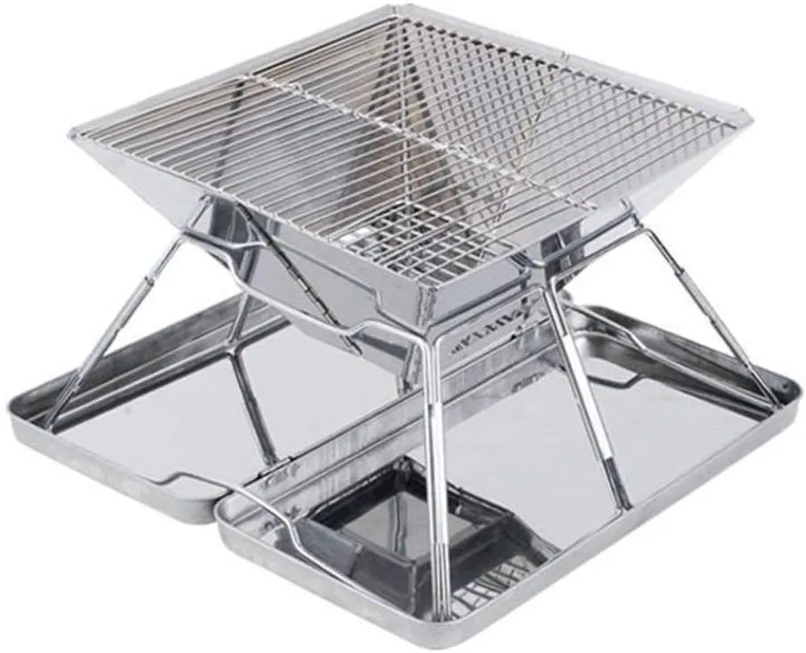 Compact Design Outdoor Picnic Barbecue with Barbecue Grill Portable Folding Stainless Steel Stove (Size : 31cm*31cm*21cm) (31cm*31cm*21cm)