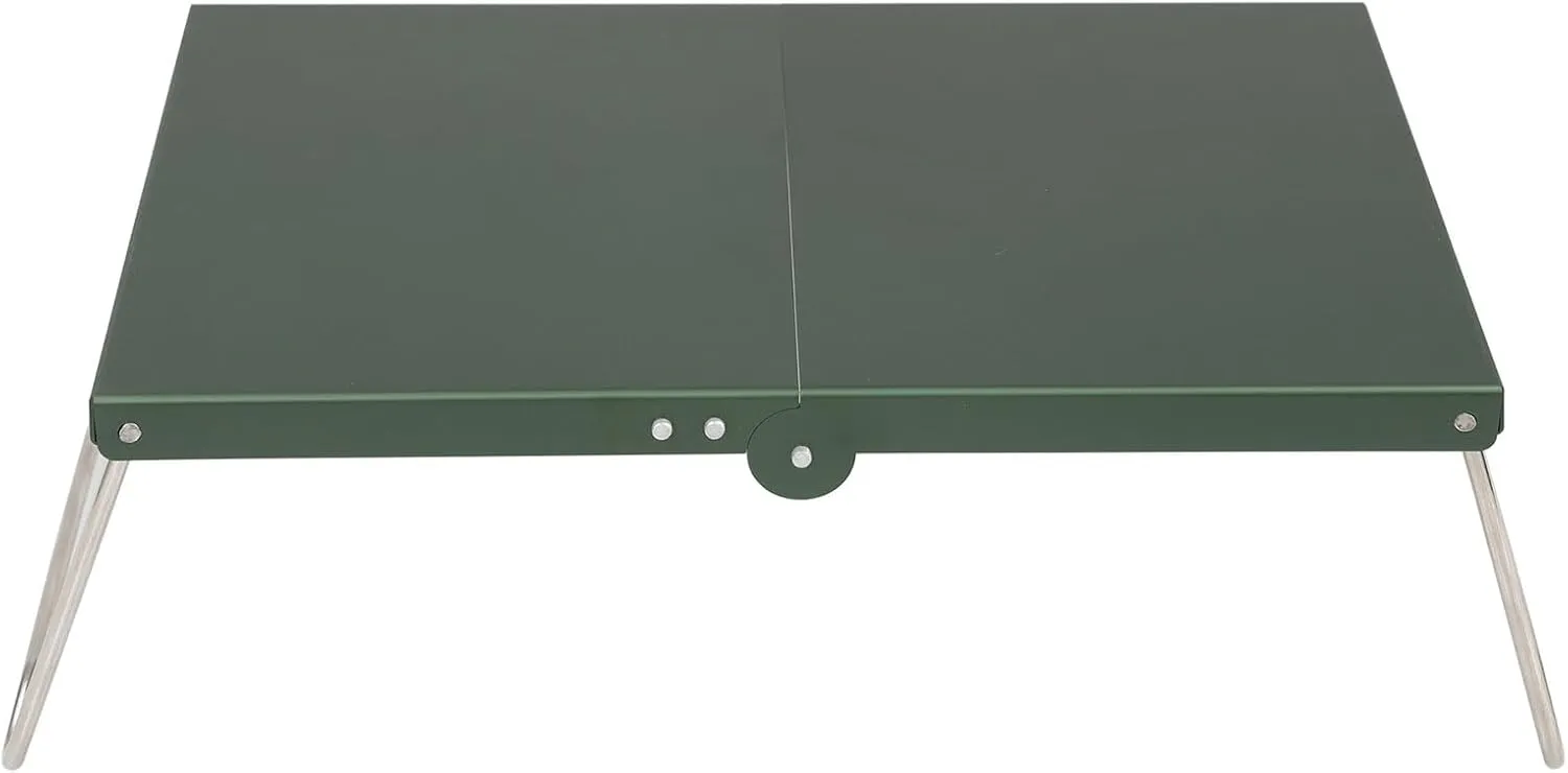 Compact Folding Camping Table, Ultralight Aluminum Beach Table with Anti-Slip Design and Arc-Shaped Bracket, Portable Collapsible Table for Outdoor Picnic, Traveling (Atrovirens)