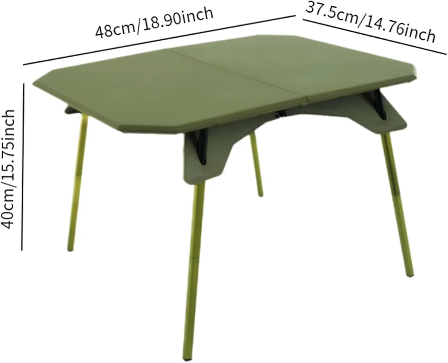 Compact Folding Table for Outdoor Activities with Adjustable Height, Green