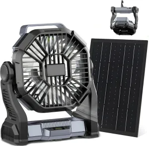 CONBOLA 25400mAh,Camping Fan, Portable Fans Rechargeable 9-Inch Battery Powered (180Hrs) LED Lantern, USB C Battery Beach Fan.