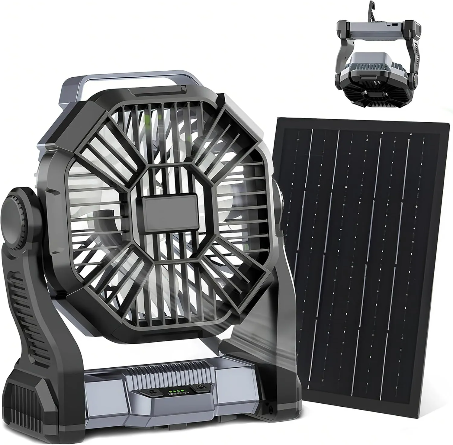 CONBOLA 25400mAh,Camping Fan, Portable Fans Rechargeable 9-Inch Battery Powered (180Hrs) LED Lantern, USB C Battery Beach Fan.