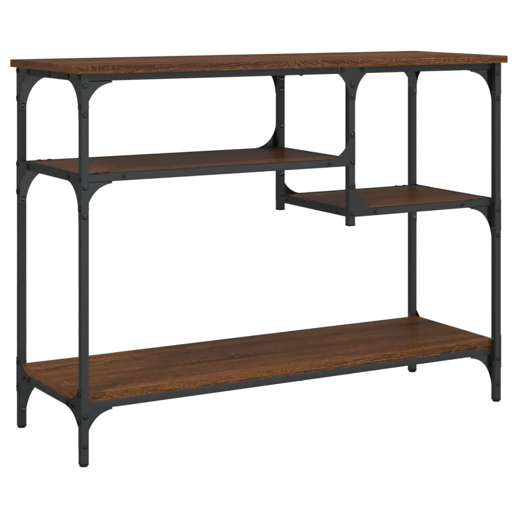 Console Table with Shelves Black 39.4"x13.8"x29.5"