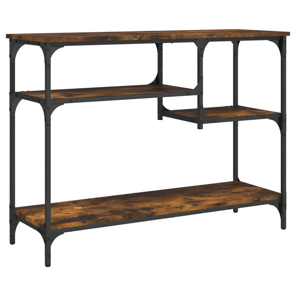 Console Table with Shelves Black 39.4"x13.8"x29.5"